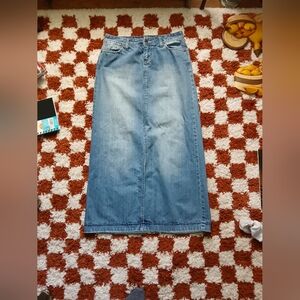 Y2k Denim Maxi Skirt